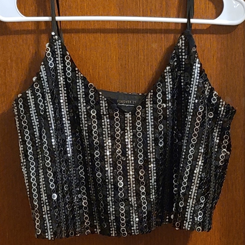 Sequined crop top